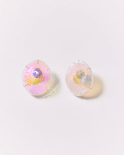 Katherine Hubble — 'Lustre Series' Large Shell Studs in Clear
