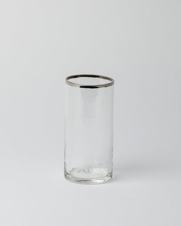 Katie-Ann Houghton – Handblown Tall Tumbler with Silver Rim