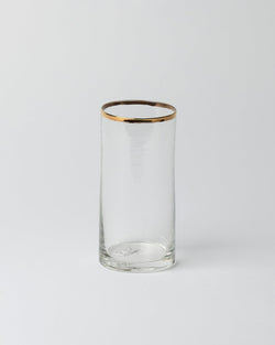 Katie-Ann Houghton – Handblown Tall Tumbler with Gold Rim