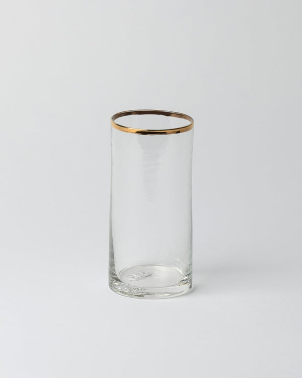 Katie-Ann Houghton – Handblown Tall Tumbler with Gold Rim