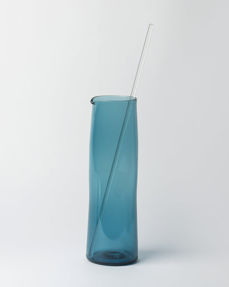 Katie-Ann Houghton — Hand Blown Steel Blue 'Best Squeeze' Glass Carafe