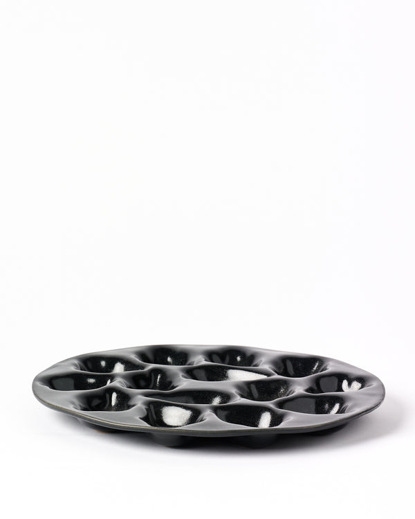 Christopher Plumridge  — '12' Oyster Plate in Gloss Black