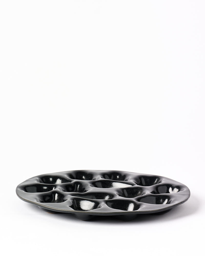 Christopher Plumridge  — '12' Oyster Plate in Gloss Black