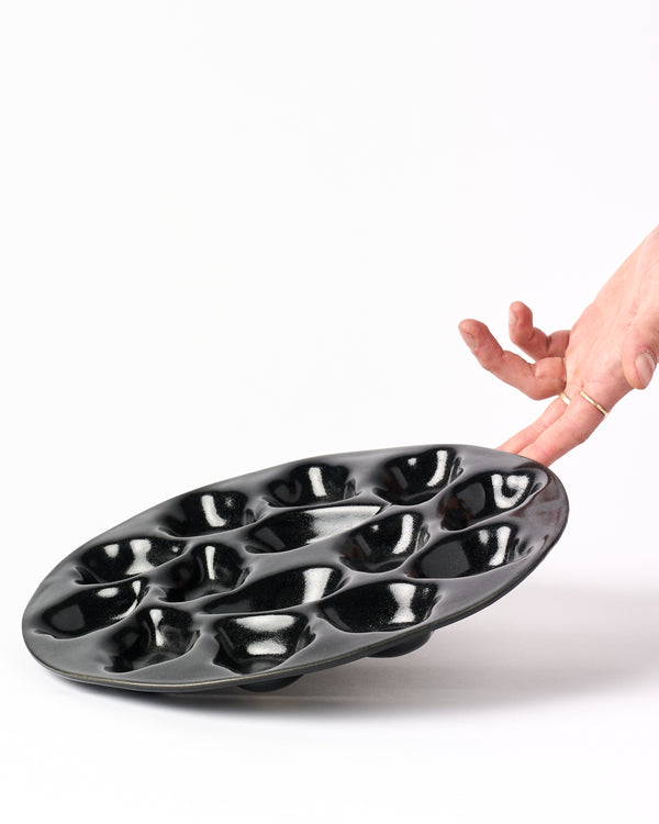 Christopher Plumridge  — '12' Oyster Plate in Gloss Black