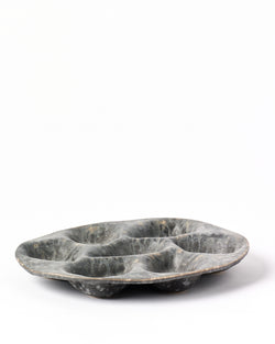 Christopher Plumridge  — '6' Oyster Plate in Black Crystal Matte