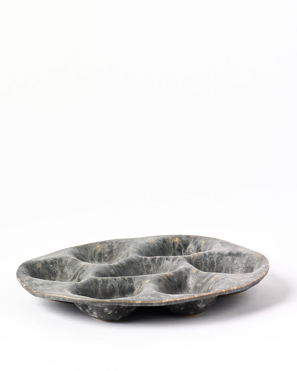 Christopher Plumridge  — '6' Oyster Plate in Black Crystal Matte