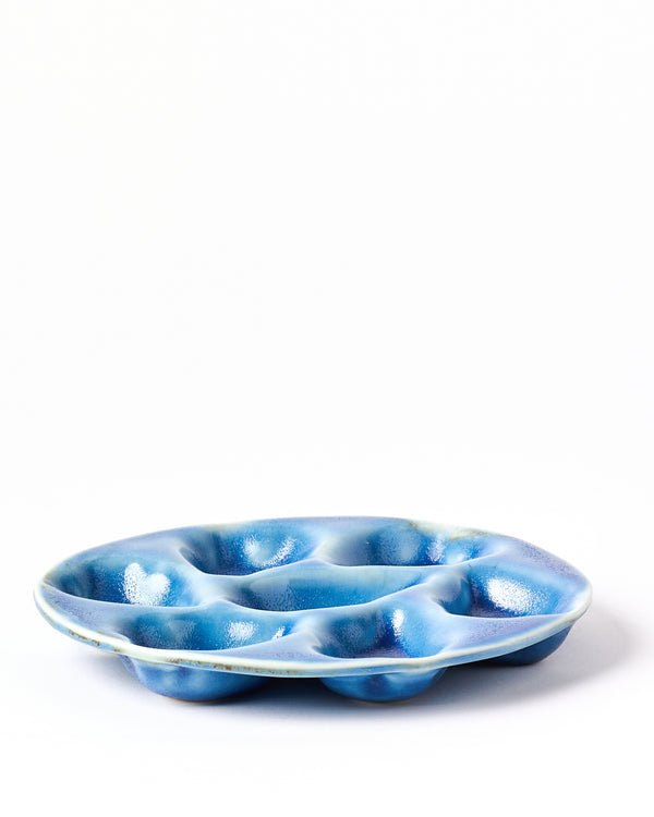 Christopher Plumridge  — '6' Oyster Plate in Blue Gloss