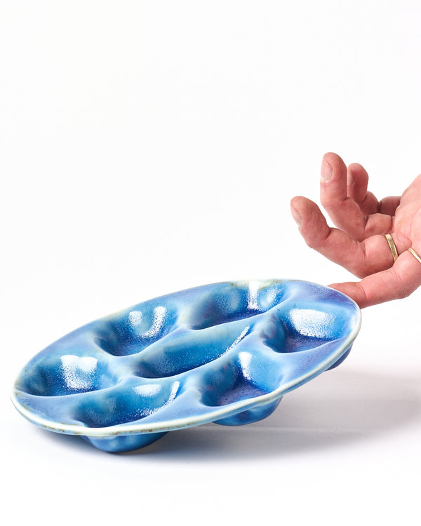 Christopher Plumridge  — '6' Oyster Plate in Blue Gloss