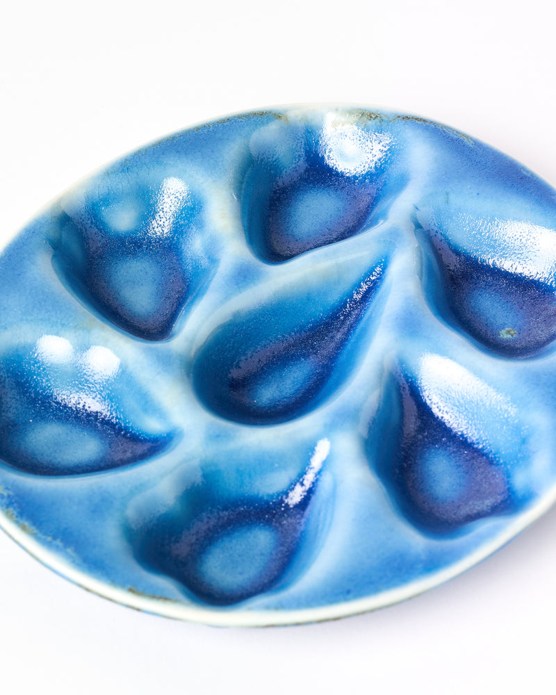 Christopher Plumridge  — '6' Oyster Plate in Blue Gloss