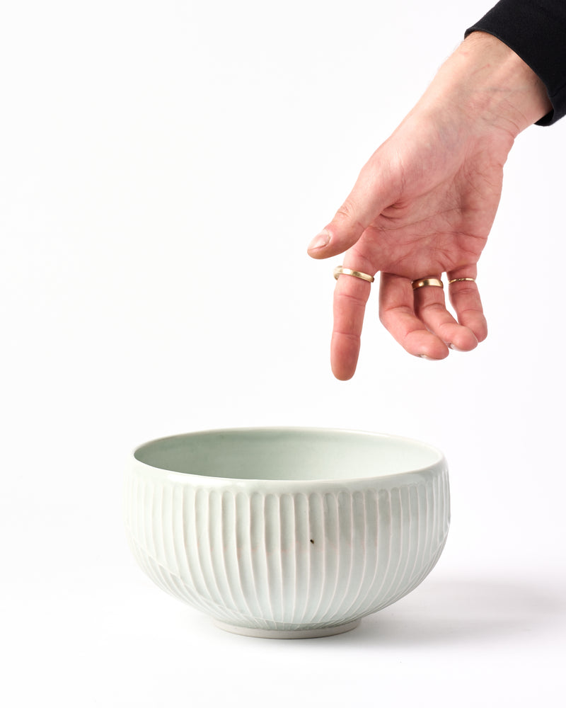 Terunobu Hirata —  Fluted Bowl in Pale Celadon