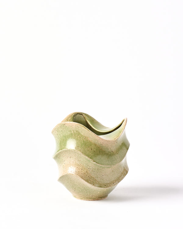 Terunobu Hirata —  'Iga Ryokubai' Faceted Wave Vase