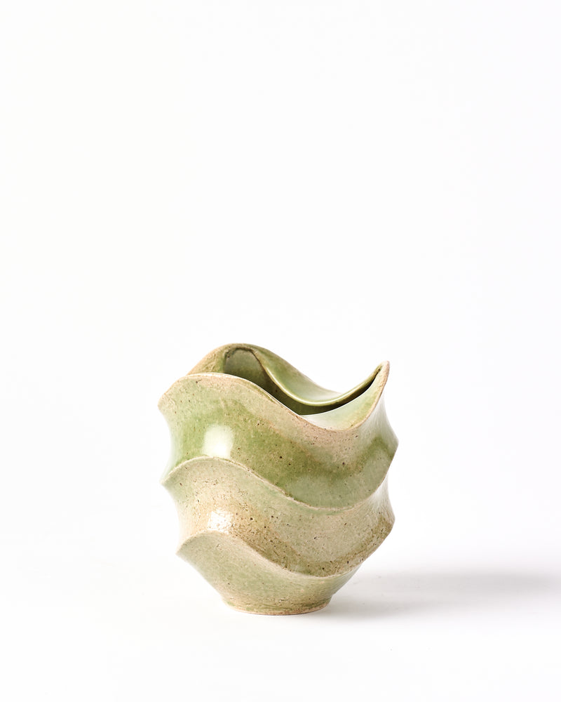 Terunobu Hirata —  'Iga Ryokubai' Faceted Wave Vase