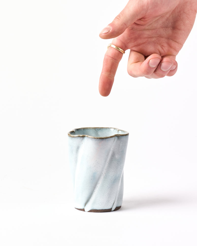 Terunobu Hirata — Rinka Flower Teacup in White Glaze