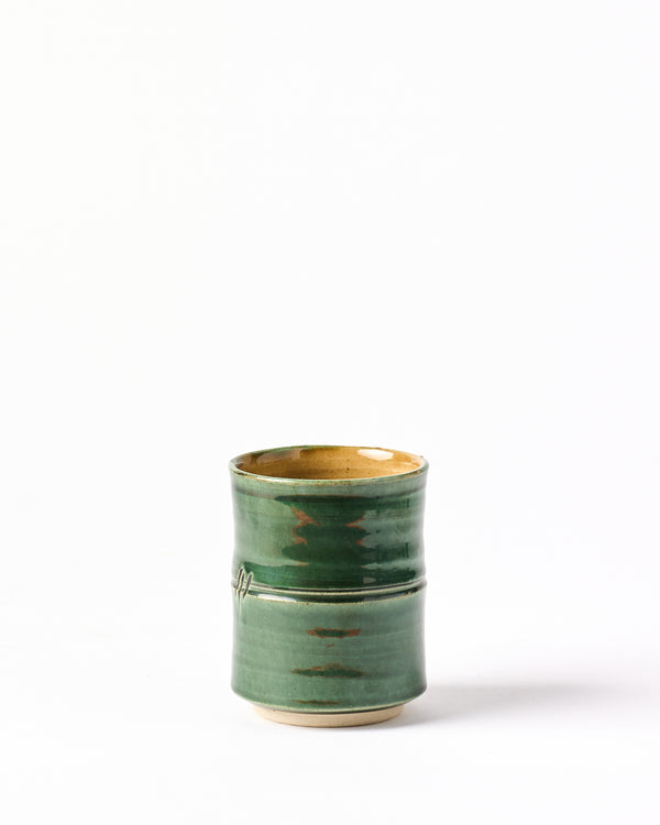 Terunobu Hirata —  Bamboo Cup in Oribe Green