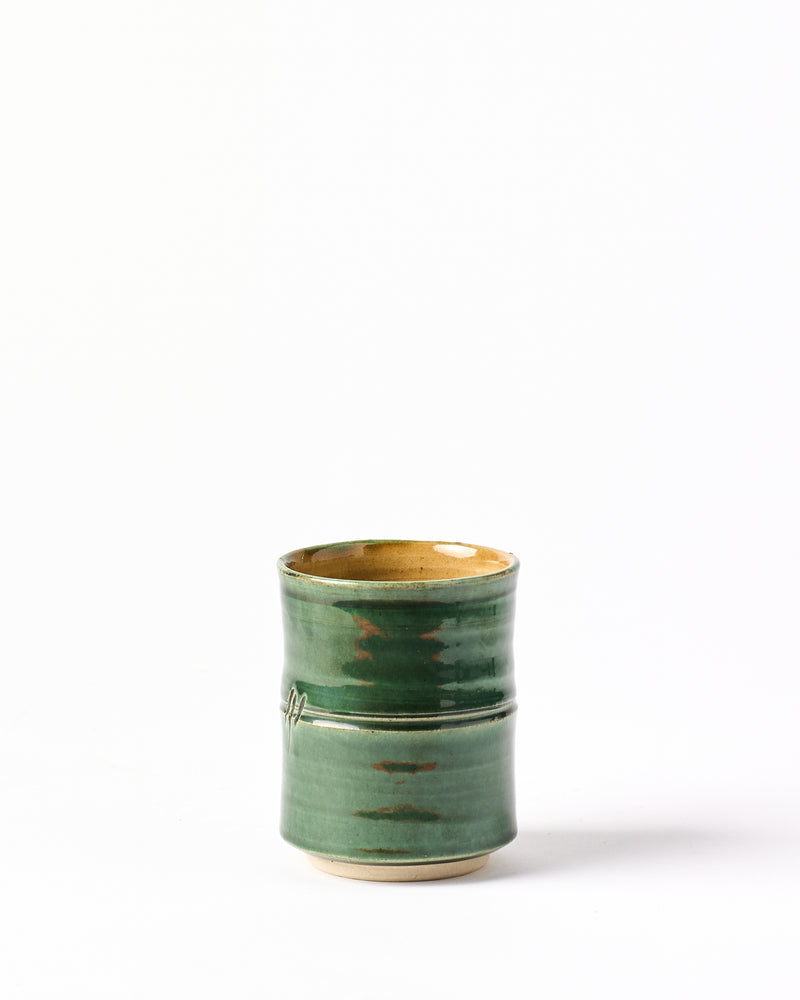 Terunobu Hirata —  Bamboo Cup in Oribe Green