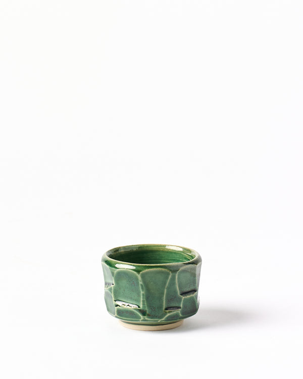 Terunobu Hirata —  Faceted Sake Cup in Oribe Green