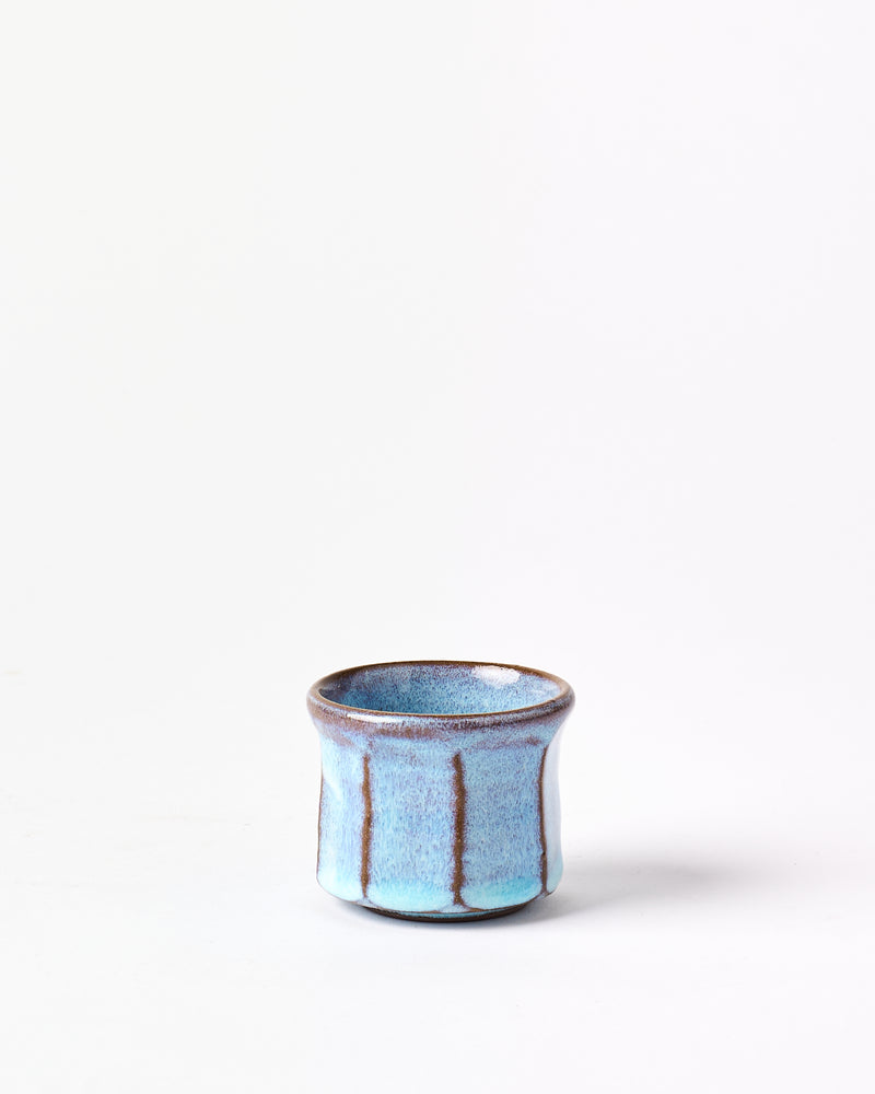 Terunobu Hirata — Fluted Sake Cup in Pale Moon