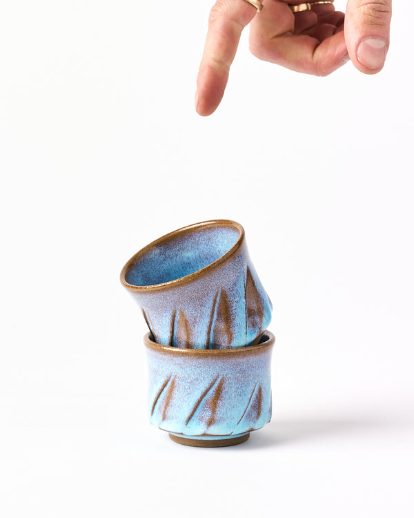Terunobu Hirata — Twist Sake Cup in Pale Moon