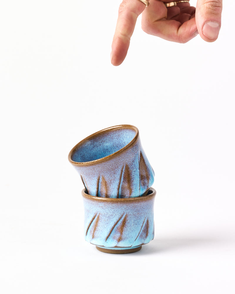 Terunobu Hirata — Twist Sake Cup in Pale Moon