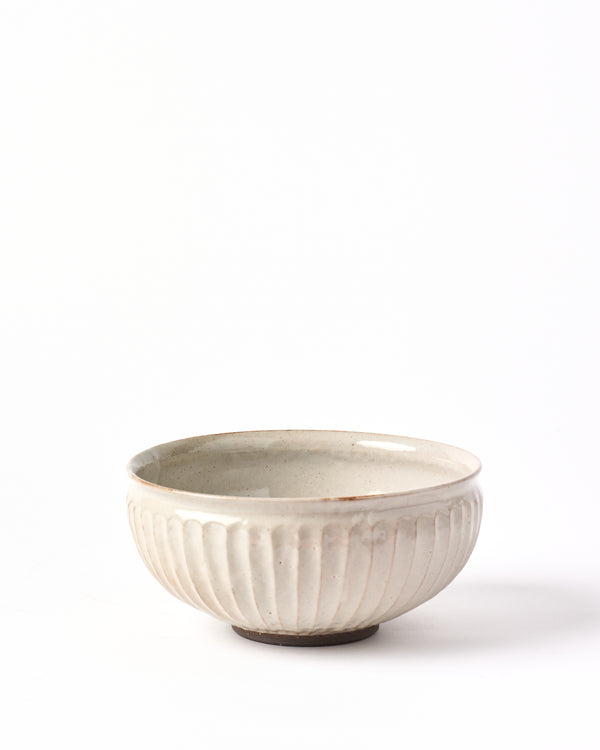 Terunobu Hirata —  Fluted Shino Bowl in Celadon