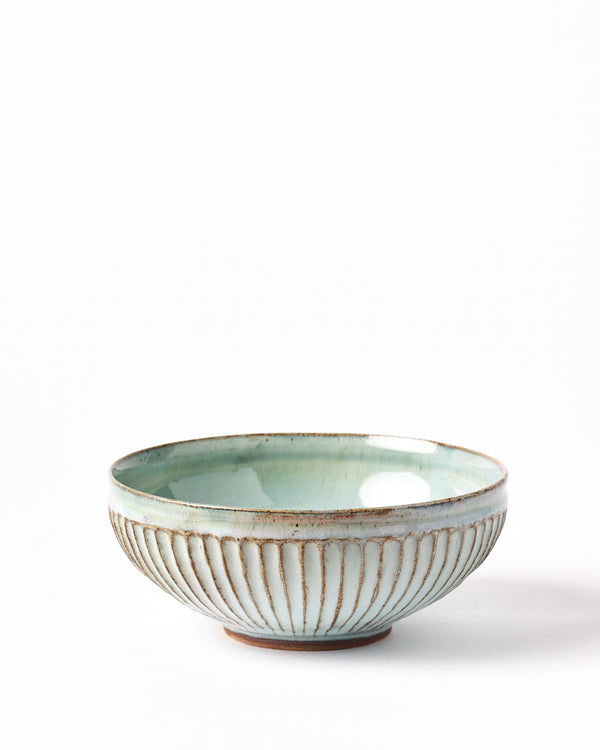 Terunobu Hirata —  Fluted Kinyo Bowl in Celadon