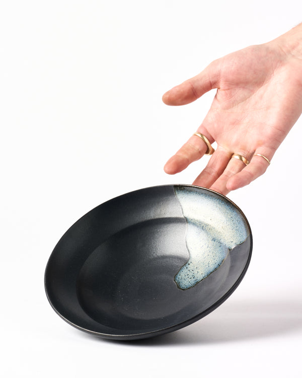 Terunobu Hirata — Shirahagi on Black Matte Bowl
