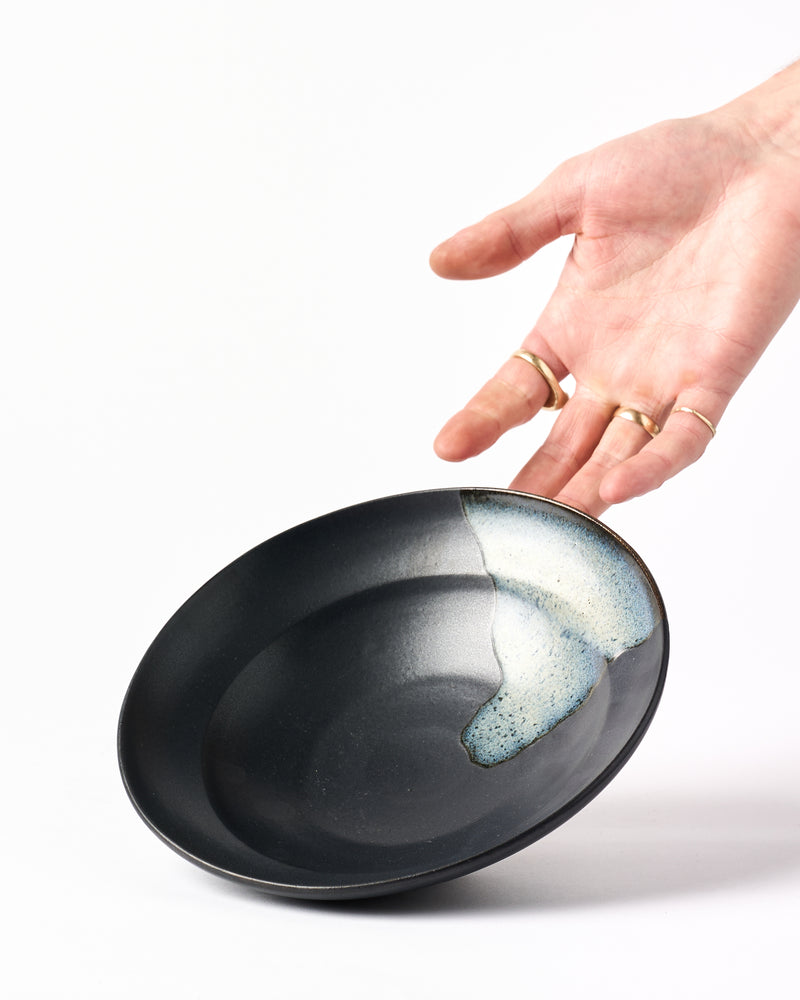 Terunobu Hirata — Shirahagi on Black Matte Bowl