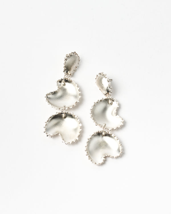 Sarah Marie Jones – 'Concave + Convex,' Earrings in Fine Silver