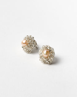 Louise Meuwissen — 'Little Studs' Earrings with Apricot Pearl