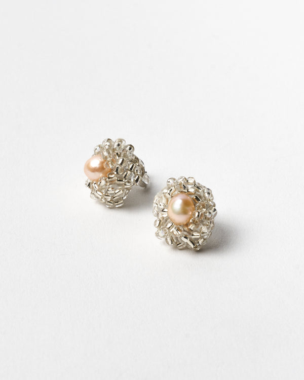 Louise Meuwissen — 'Little Studs' Earrings with Apricot Pearl