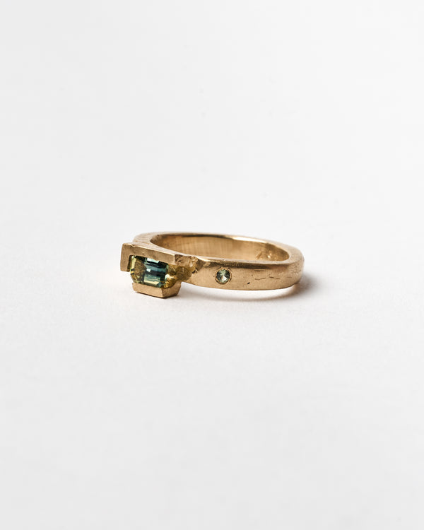 ZIPEI — 'Construct Ring" in 9ct Gold and Australian Sapphire