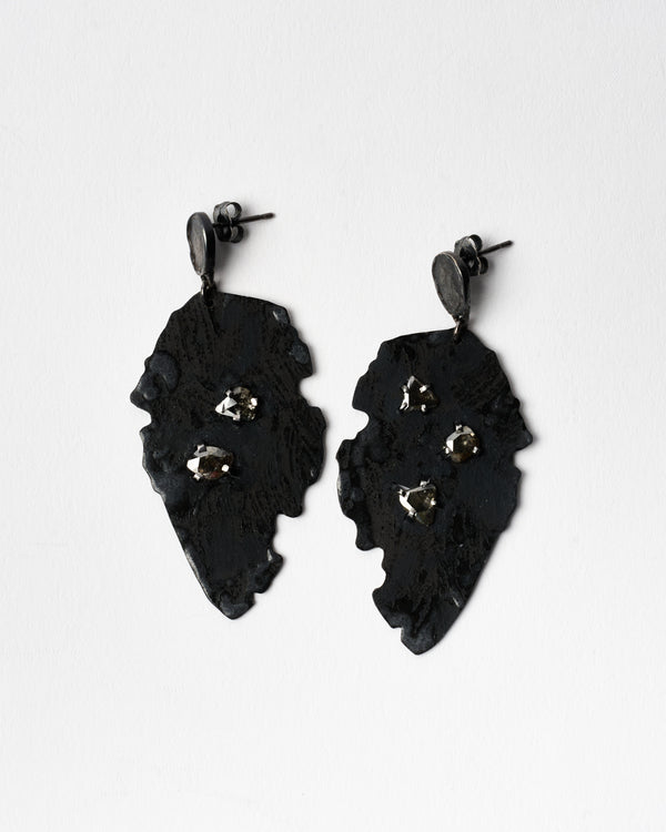 Aurelia Yeomans — 'Hidden Depths' Earrings with Enamel and Diamond