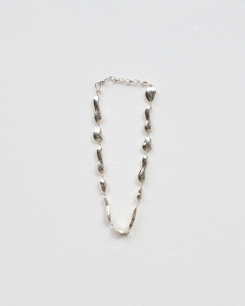 Sarah Marie Jones – 'Blobs of Longing: Hollow Form Beads' Necklace in Fine Silver