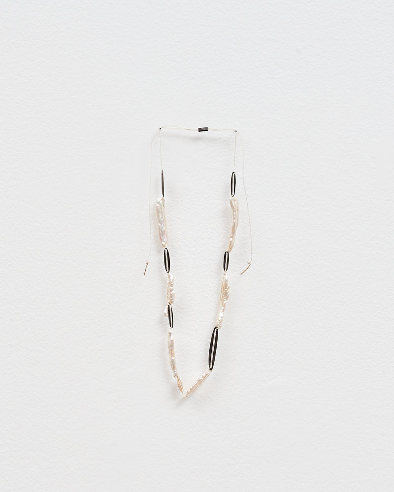 Mary Odorcic — White Silk Necklace with Pearls and Gold