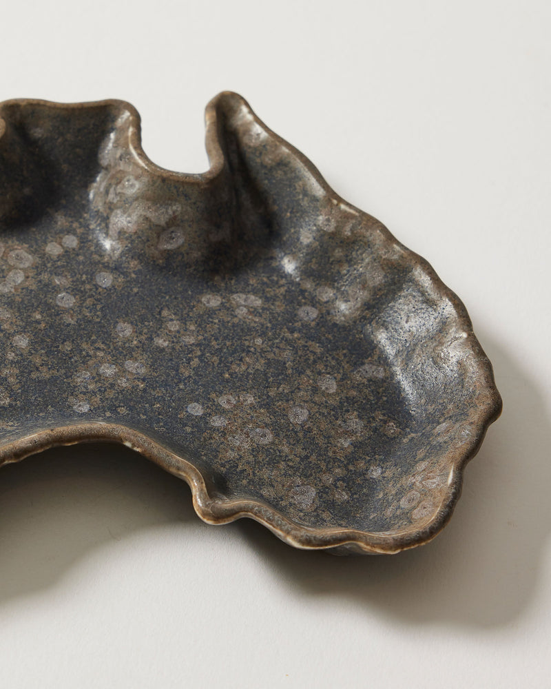 Christopher Plumridge  — Small 'Australia' Ceramic Dish in Black
