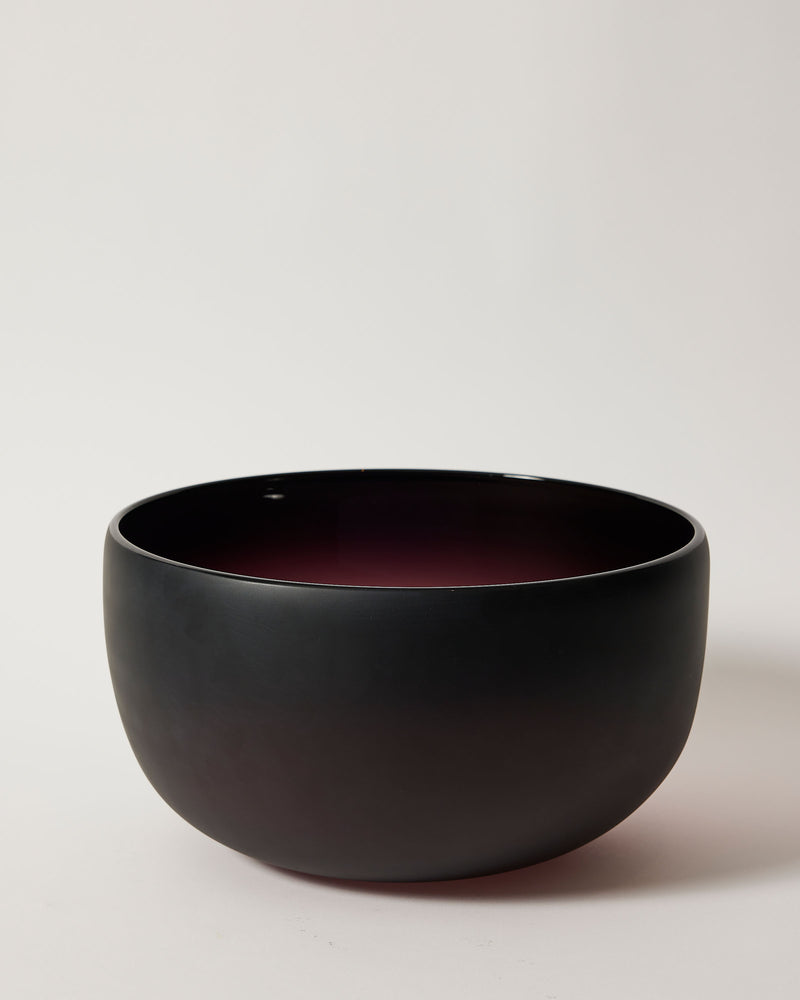 Ruth Allen — Large Frosted Black Punch Bowl