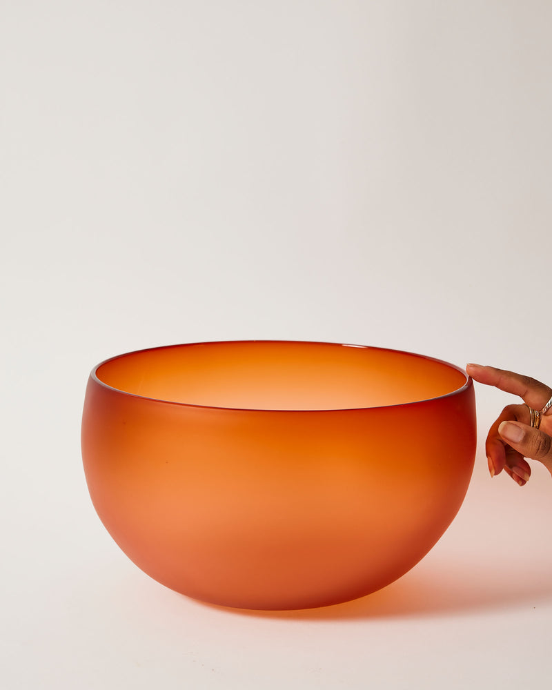 Ruth Allen — Large Frosted Orange Punch Bowl