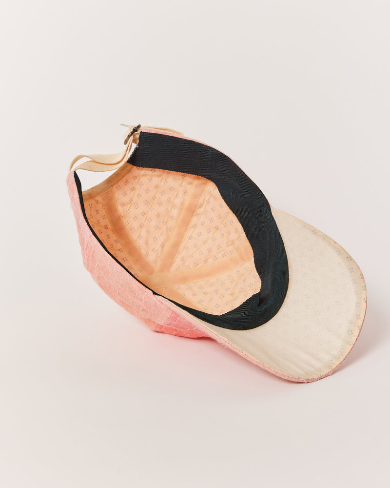 DNJ — Waxed Japanese Paper Leather Cap in Baby Pink