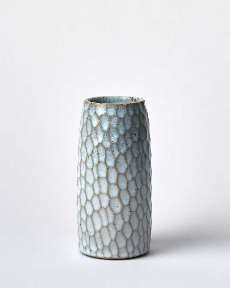 Asahi So —  Medium Carved Budvase in Icy Blue #4