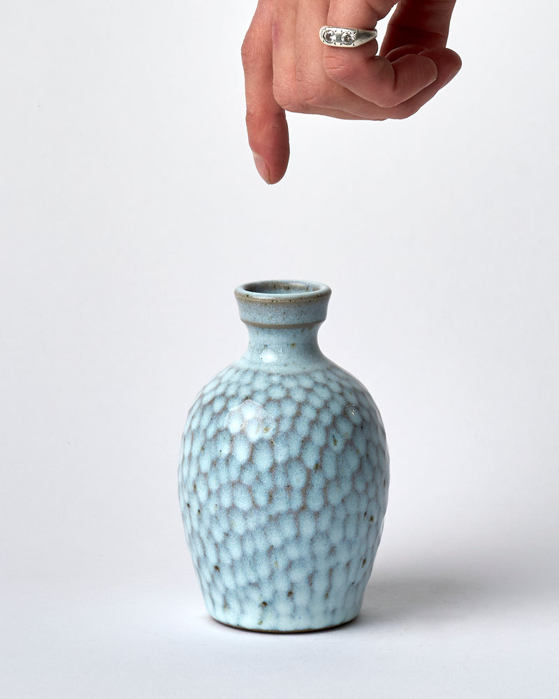 Asahi So —  Medium Carved Budvase in Icy Blue #1