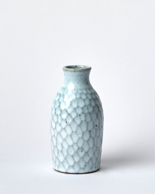 Asahi So —  Medium Carved Budvase in Icy Blue #3