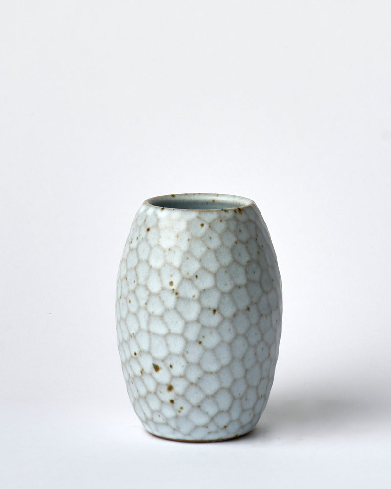 Asahi So —  Medium Carved Budvase in Icy Blue #2