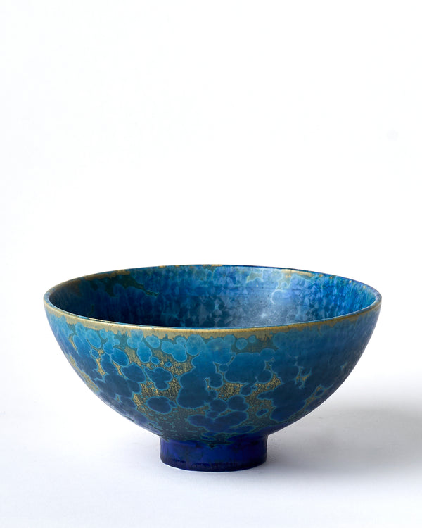 Ted Secombe — Small Crystalline Glaze Bowl in Blue and Green