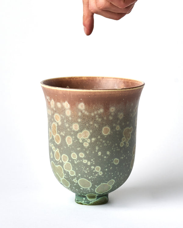 Ted Secombe — Small Crystalline Glaze Bowl 'Water Lilies'