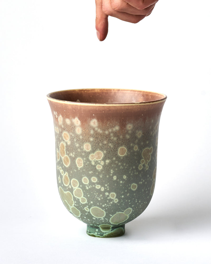 Ted Secombe — Small Crystalline Glaze Bowl 'Water Lilies'