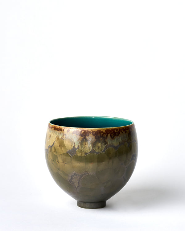 Ted Secombe — Small Crystalline Glaze Bowl in 'Bronze'