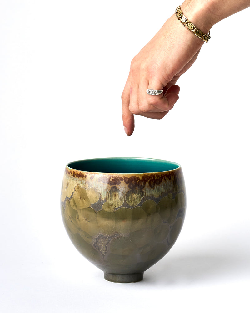 Ted Secombe — Small Crystalline Glaze Bowl in 'Bronze'