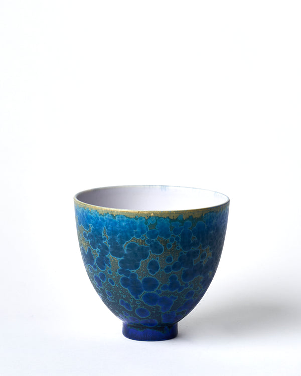 Ted Secombe — Small Crystalline Glaze Bowl in 'Gold Blue'