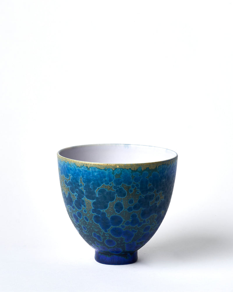 Ted Secombe — Small Crystalline Glaze Bowl in 'Gold Blue'