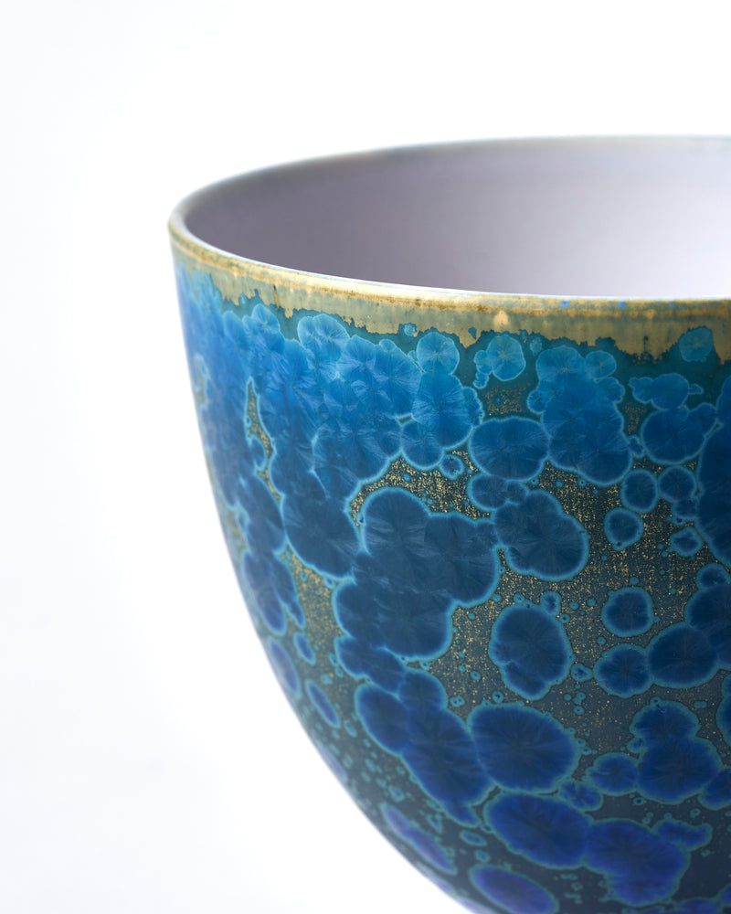Ted Secombe — Small Crystalline Glaze Bowl in 'Gold Blue'